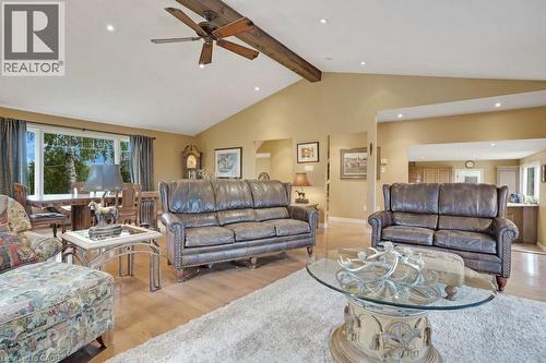 Living room featuring light wood-style flooring, plenty of natural light, a ceiling fan, and recessed lighting - 5511 Second Line, Erin, ON - Indoor Photo Showing Living Room