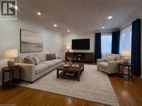 Virtually Staged - 148 Siebert Avenue Unit# Upper, Kitchener, ON - Indoor Photo Showing Living Room