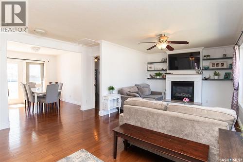 207 Brookdale Place, Wynyard, SK - Indoor Photo Showing Living Room With Fireplace