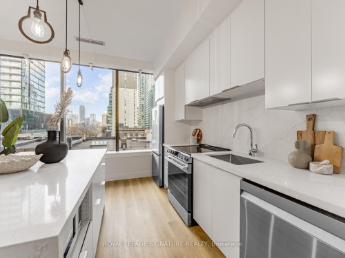 402-5 St Joseph Street, Toronto, ON - Indoor Photo Showing Kitchen With Stainless Steel Kitchen With Upgraded Kitchen