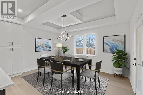 Dining Area Virtually Staged. - 4705 Lee Avenue, Niagara Falls (Ascot), ON - Indoor Photo Showing Dining Room