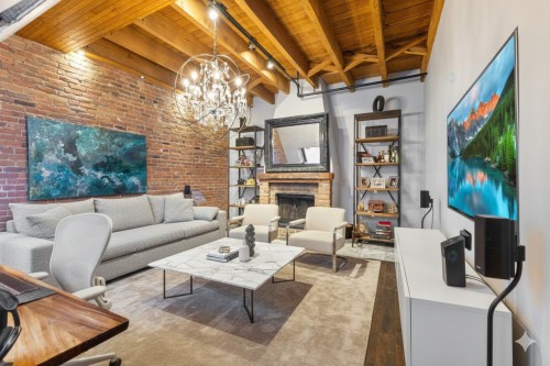 Salon - 203-436 Rue Ste-Hélène, Montréal (Ville-Marie), QC - Indoor Photo Showing Living Room With Fireplace