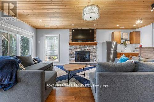 34 Hills Road, Kawartha Lakes (Bobcaygeon), ON - Indoor Photo Showing Living Room With Fireplace