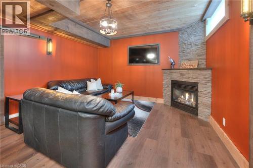 363 Golf Course Road, Conestogo, ON - Indoor Photo Showing Living Room With Fireplace