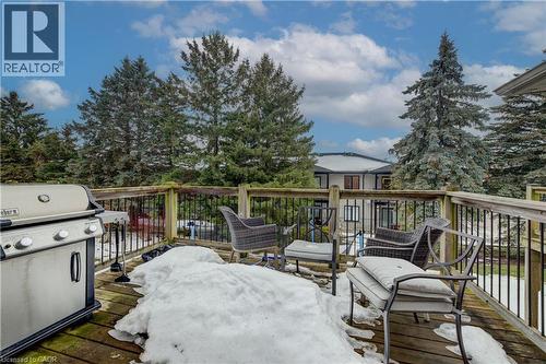 Wooden deck with grilling area - 34 Harrison Street, Stratford, ON - Outdoor With Deck Patio Veranda