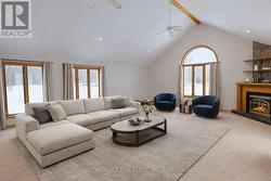 Virtually staged and AI enhanced living room - 