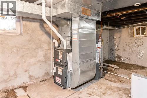 Utilities with heating unit and water heater - 57 New Street, Hamilton, ON - Indoor Photo Showing Basement