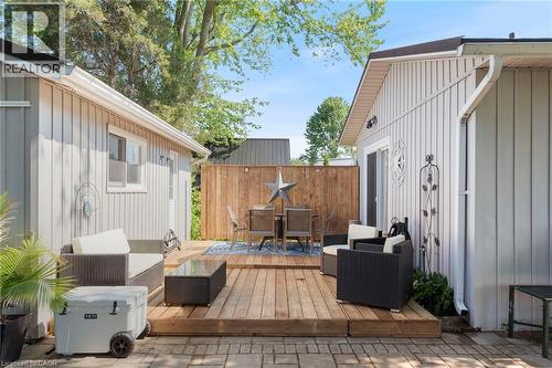Deck featuring outdoor dining area - 181 Cedar Drive, Turkey Point, ON - Outdoor With Deck Patio Veranda With Exterior