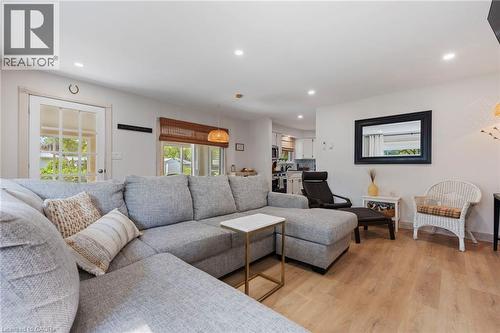 Living room featuring recessed lighting and light wood-style flooring - 181 Cedar Drive, Turkey Point, ON - Indoor Photo Showing Living Room