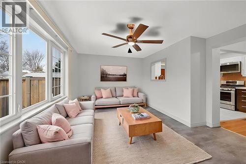 virtually staged - 19 Burfield Avenue, Hamilton, ON - Indoor Photo Showing Living Room