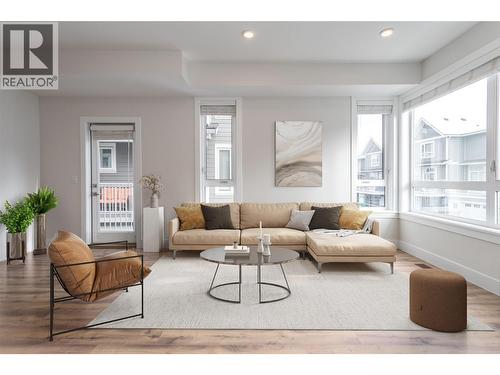 Virtually Staged - 13098 Shoreline Way Unit# 68, Lake Country, BC - Indoor Photo Showing Living Room