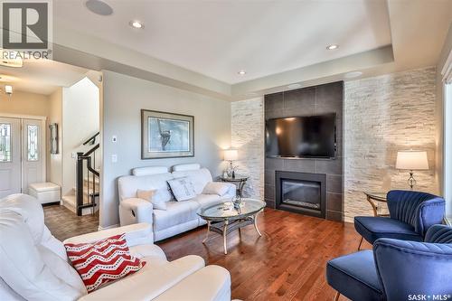 200 Clubhouse Boulevard E, Warman, SK - Indoor Photo Showing Living Room With Fireplace