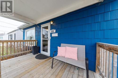 \"I live in the blue house!\" - 211 Grantham Avenue, St. Catharines (Facer), ON - Outdoor With Deck Patio Veranda With Exterior