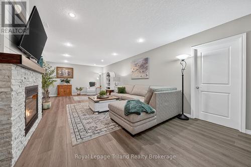 Family Room - 46 Colin Avenue, Tillsonburg, ON - Indoor Photo Showing Other Room With Fireplace