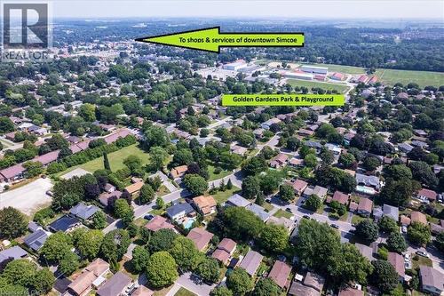 View looking toward downtown Simcoe plus nearby Golden Gardens park and playground - 12 Miller Crescent, Simcoe, ON - Outdoor With View