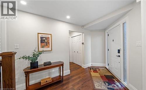 Foyer with dark wood-type flooring and recessed lighting - 4516 Gullfoot Circle, Mississauga, ON - Indoor Photo Showing Other Room