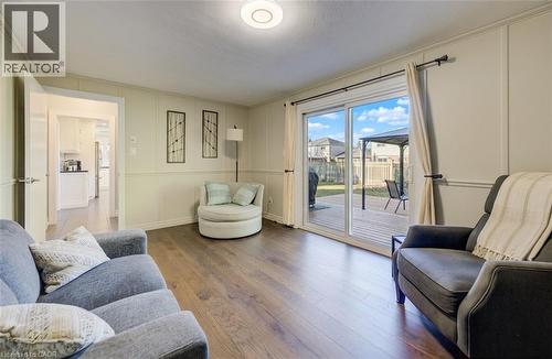 Sliders to huge deck. - 63 Kingston Crescent, Kitchener, ON - Indoor Photo Showing Living Room