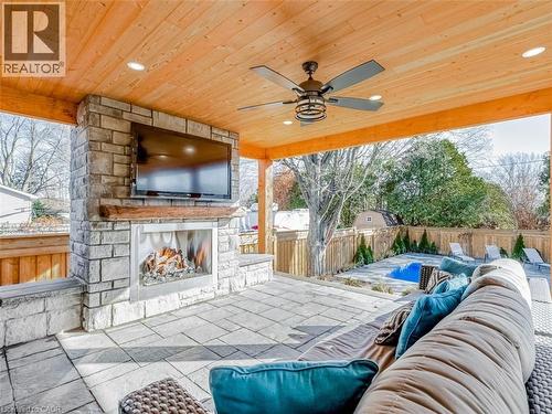 5502 Eaton Avenue, Burlington, ON - Outdoor With Fireplace