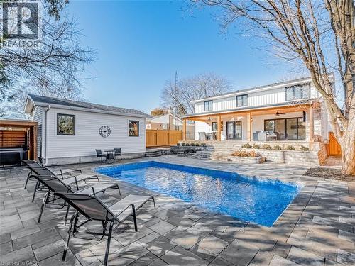 5502 Eaton Avenue, Burlington, ON - Outdoor With In Ground Pool With Deck Patio Veranda