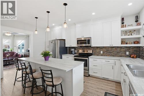 205 3Rd Avenue, Harris, SK - Indoor Photo Showing Kitchen With Double Sink With Upgraded Kitchen