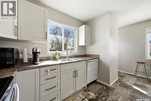 55 Schneider Crescent, Regina, SK - Indoor Photo Showing Kitchen With Double Sink