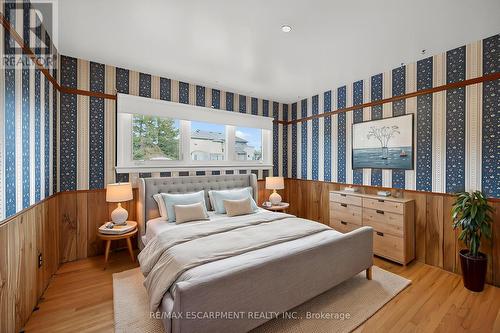 Virtually staged. Furniture/décor digitally added. - 156 Chesley Street, Hamilton, ON - Indoor Photo Showing Bedroom