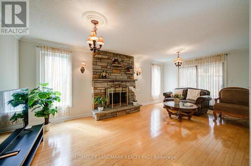 4303 Bridlepath Trail, Mississauga, ON - Indoor Photo Showing Living Room With Fireplace
