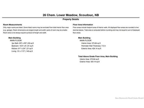 26 Lower Meadow Rd, Scoudouc, NB 