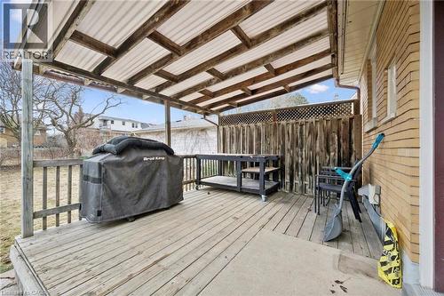 Wooden terrace with area for grilling - 699 Frederick Street, Kitchener, ON - Outdoor With Deck Patio Veranda With Exterior