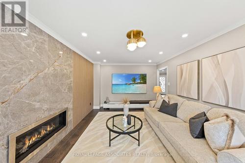 33 Hutton Crescent, Caledon, ON - Indoor Photo Showing Living Room With Fireplace