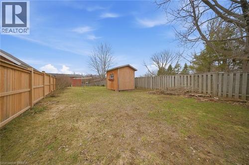 Fenced backyard with a storage unit - 7 Forest Drive, Paris, ON - Outdoor