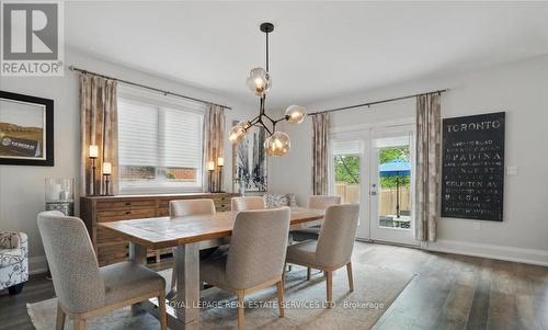 Dining Area Offers a French Door Walkout to Yard - 2163 Deyncourt Drive, Burlington, ON - Indoor Photo Showing Dining Room