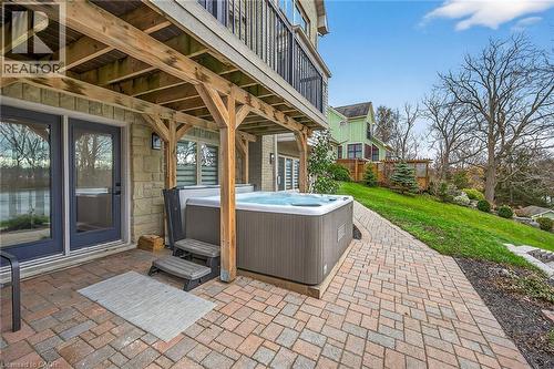 With hot tub - 397 Caithness Street E, Caledonia, ON - Outdoor With Deck Patio Veranda