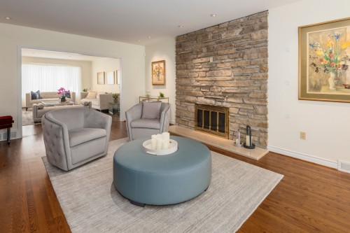 Den - 2150 Ch. Athlone, Mont-Royal, QC - Indoor Photo Showing Living Room With Fireplace