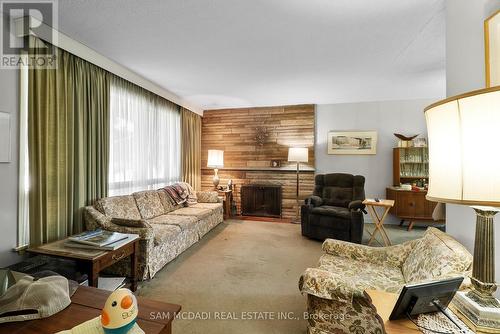 1491 Woodeden Drive, Mississauga, ON - Indoor Photo Showing Living Room With Fireplace
