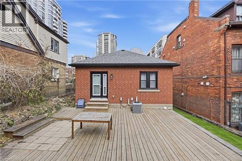 View of wooden deck - 129 Jackson Street W, Hamilton, ON - Outdoor With Exterior