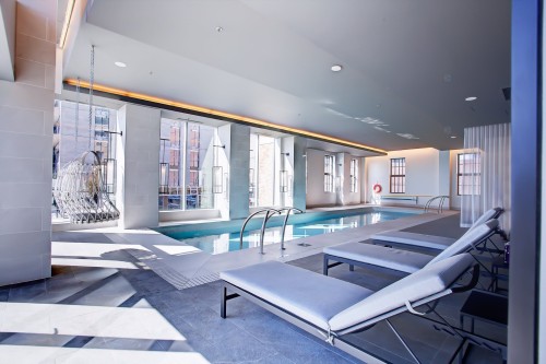 Pool - 2812-1188 Rue St-Antoine O., Montréal (Ville-Marie), QC - Indoor Photo Showing Other Room With In Ground Pool