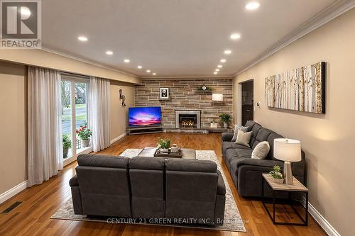 73 Owen Place, Hamilton, ON - Indoor Photo Showing Living Room With Fireplace