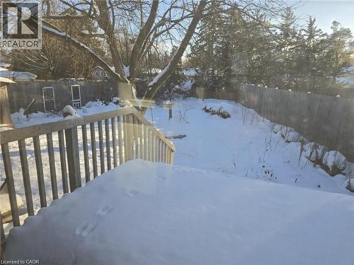 View of snow covered deck - 593 Mount Anne Drive, Waterloo, ON - Outdoor