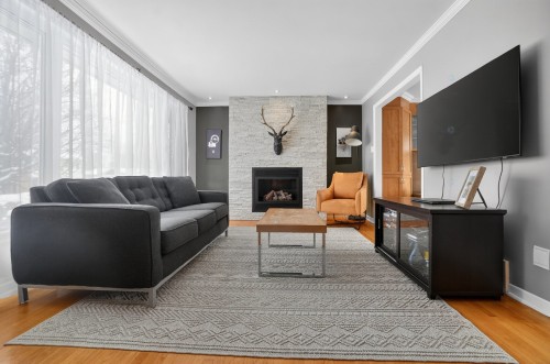 Salon - 91 Rue Philippe, Châteauguay, QC - Indoor Photo Showing Living Room With Fireplace