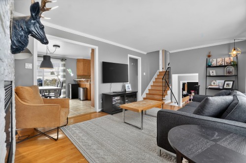 Salon - 91 Rue Philippe, Châteauguay, QC - Indoor Photo Showing Living Room With Fireplace