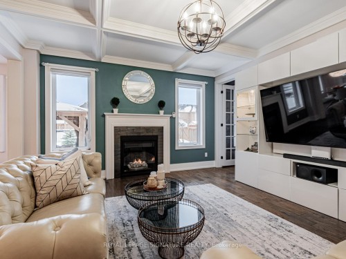 26 Marks Road, Springwater, ON - Indoor Photo Showing Living Room With Fireplace