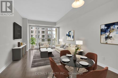 Virtually Staged- Dining and living decor idea. - 1202 - 200 Rideau Street, Ottawa, ON - Indoor Photo Showing Dining Room