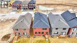 Aerial perspective of suburban area - 