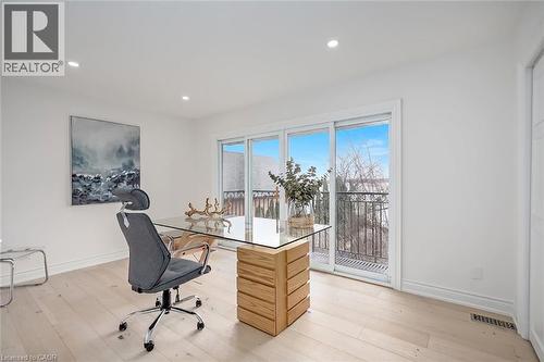 Office area featuring recessed lighting and light wood-style floors - 624 North Shore Boulevard E, Burlington, ON - Indoor