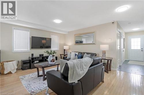 Living area featuring hardwood flooring - 440 Langlaw Drive, Cambridge, ON - Indoor Photo Showing Living Room