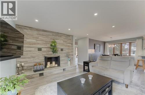 449 Greenfield Avenue, Kitchener, ON - Indoor Photo Showing Living Room With Fireplace