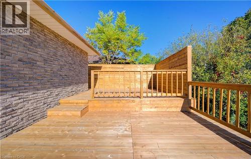 View of wooden terrace - 90 Culpepper Drive, Waterloo, ON - Outdoor With Deck Patio Veranda