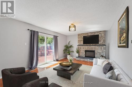 Virtual/Fam Rm - 2032 Shannon Drive, Mississauga, ON - Indoor Photo Showing Living Room With Fireplace