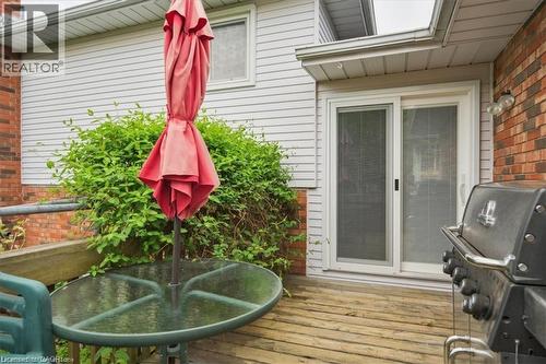 Wooden terrace featuring grilling area - 47 Claycroft Crescent Unit# Upper, Kitchener, ON - Outdoor With Exterior